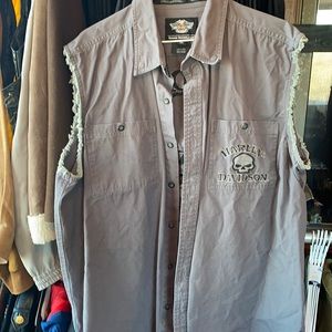 Harley sleeveless button down 3xl